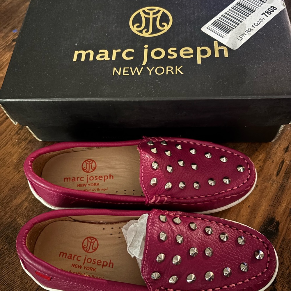 Marc Joseph New York Pink Studded Girls Loafers